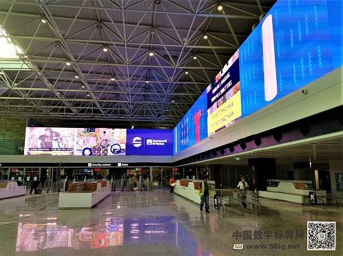 600平方米巨型LED视频墙助力机场候机大厅升级改造,多媒体信息发布系统,数字标牌,数字告示，digital signage